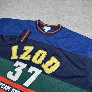 Vintage 90s IZOD Jersey Mens L Pullover Long Sleeve Colorblock Team Sports Rugby